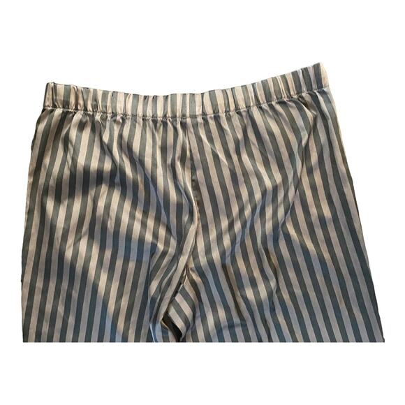 VICTORIA'S SECRET Glazed Satin Striped Pajama Set M Blue White Button Down - Picture 15 of 16